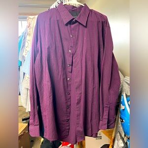 Van Heusen big and tall purple and black long sleeve button down